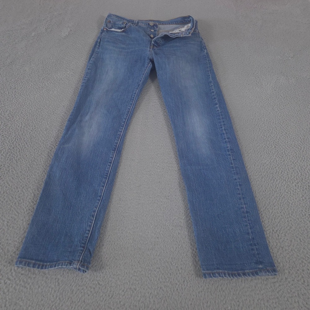Levi's Jeans Womens W28 Blue 501 Original Straight Leg Cotton Blend Button Fly